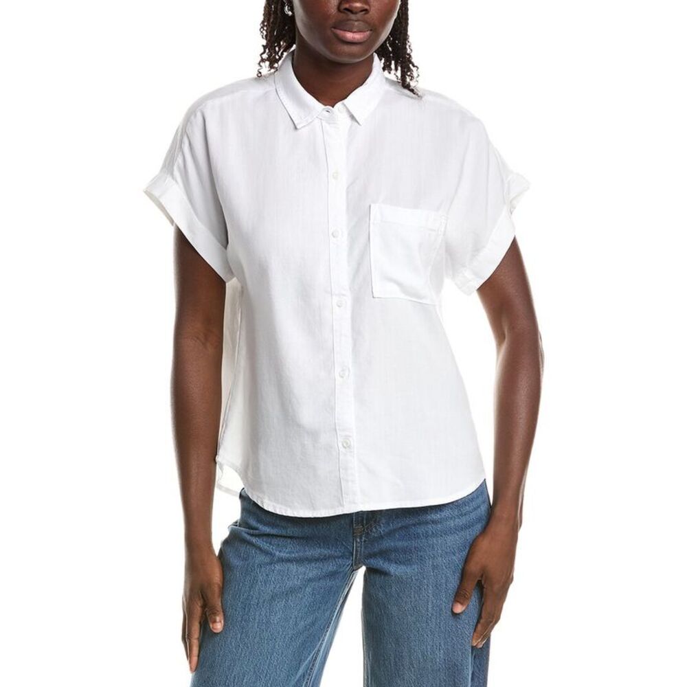 Bella Dahl Womens  Pocket Button-Down Shirt, White